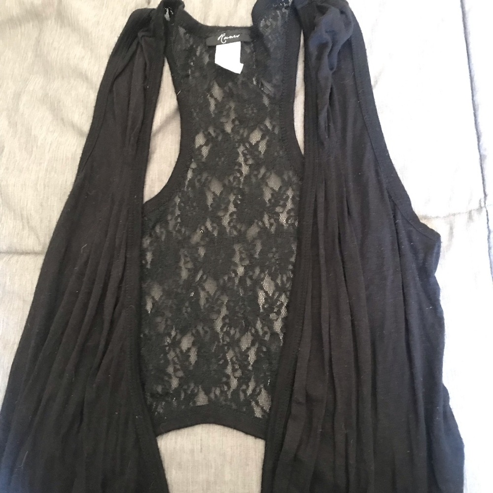 Black Sleeveless Cardigan
